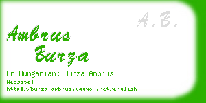 ambrus burza business card